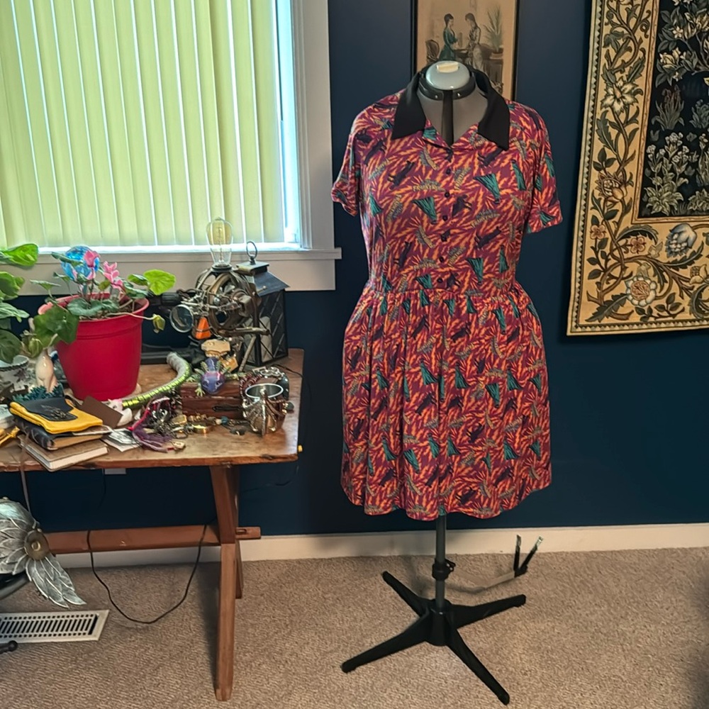 Gently Used Unique Vintage Monsters Frankenstein Dress With Pockets In 1X.